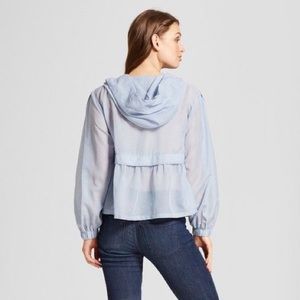 baby blue semi sheer jacket